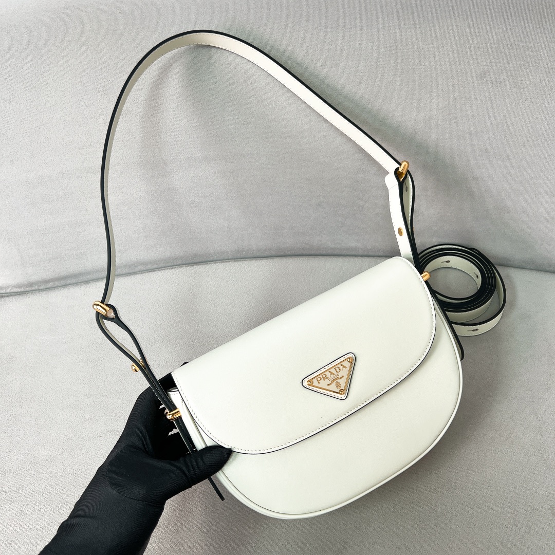 TOP PRADA Moon Bag Cow Leather with Lambskin Interior 22x17x5.5cm - 4 Color