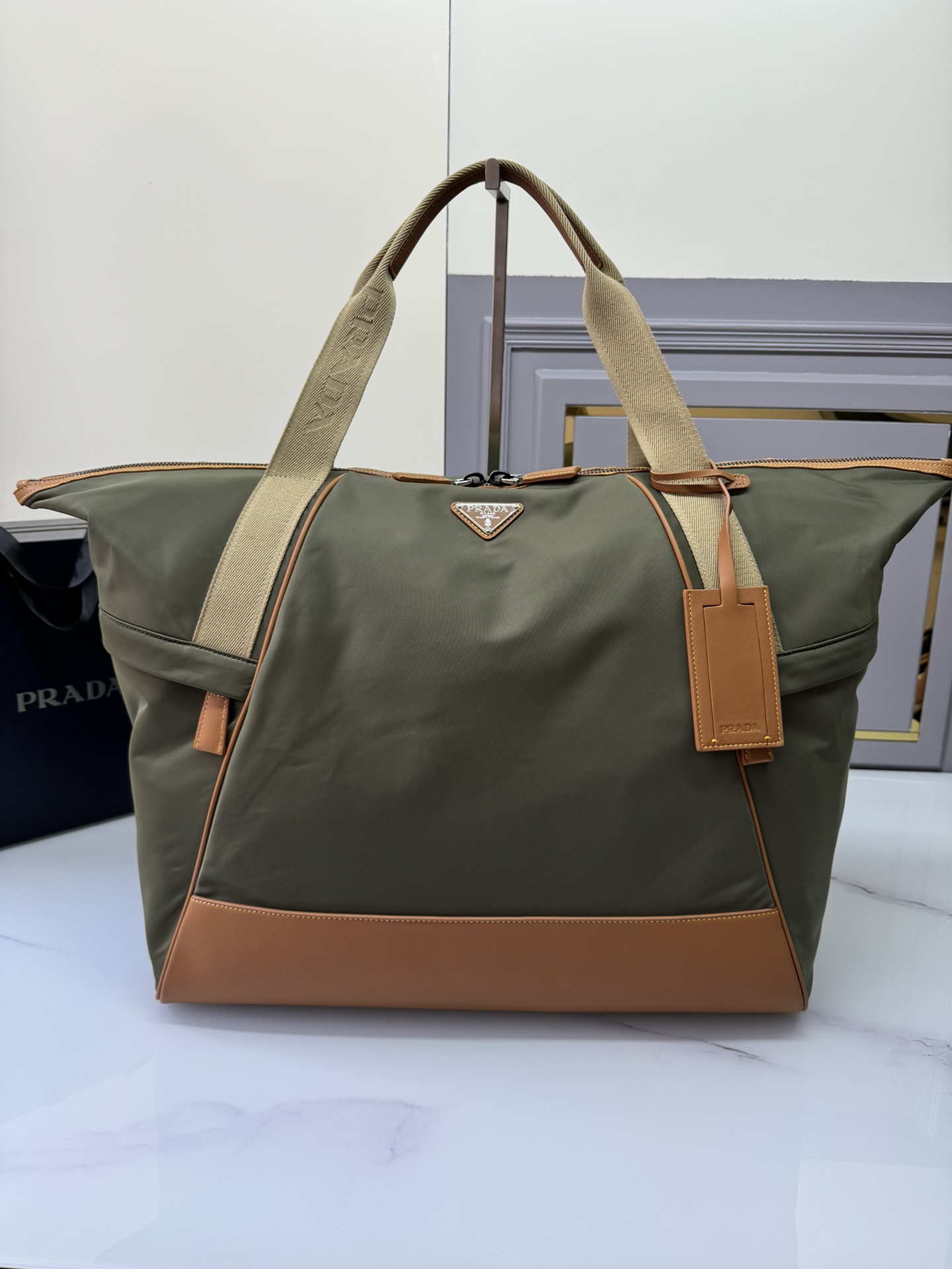 TOP PRADA Re-Nylon and Leather Travel Bag 40×44.5×24 cm - 3 Colour