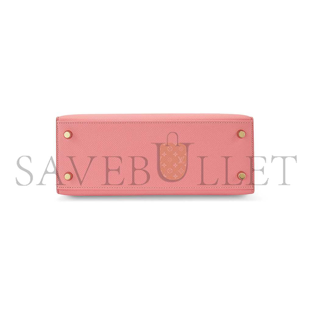 HERMÈS SHAKE POWDER EPSOM LEATHER SELLIER KELLY 28 WITH GOLD HARDWARE (28*22*10cm)
