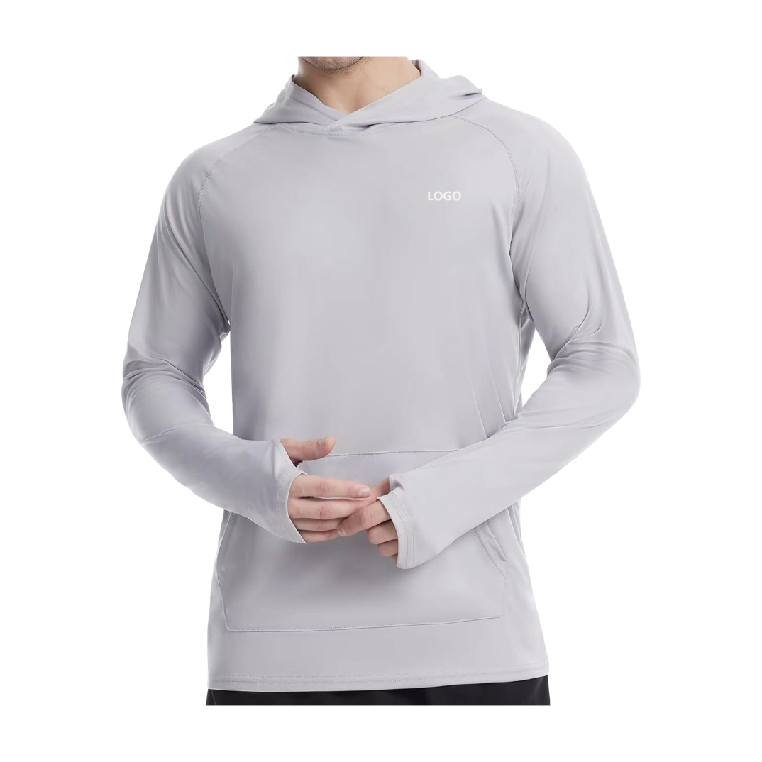 Mens UPF 50+ Sun Protection Hoodie Shirts, UV Protection Fishing Shirt with Pocket