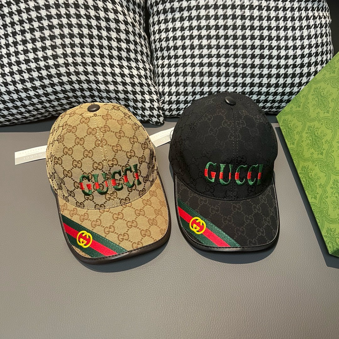 TOP GUCCI Baseball Cap with GG Webbing - 2 Colors