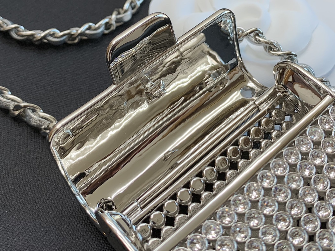 TOP CHANEL Mini Box Bag - Silver/Gold