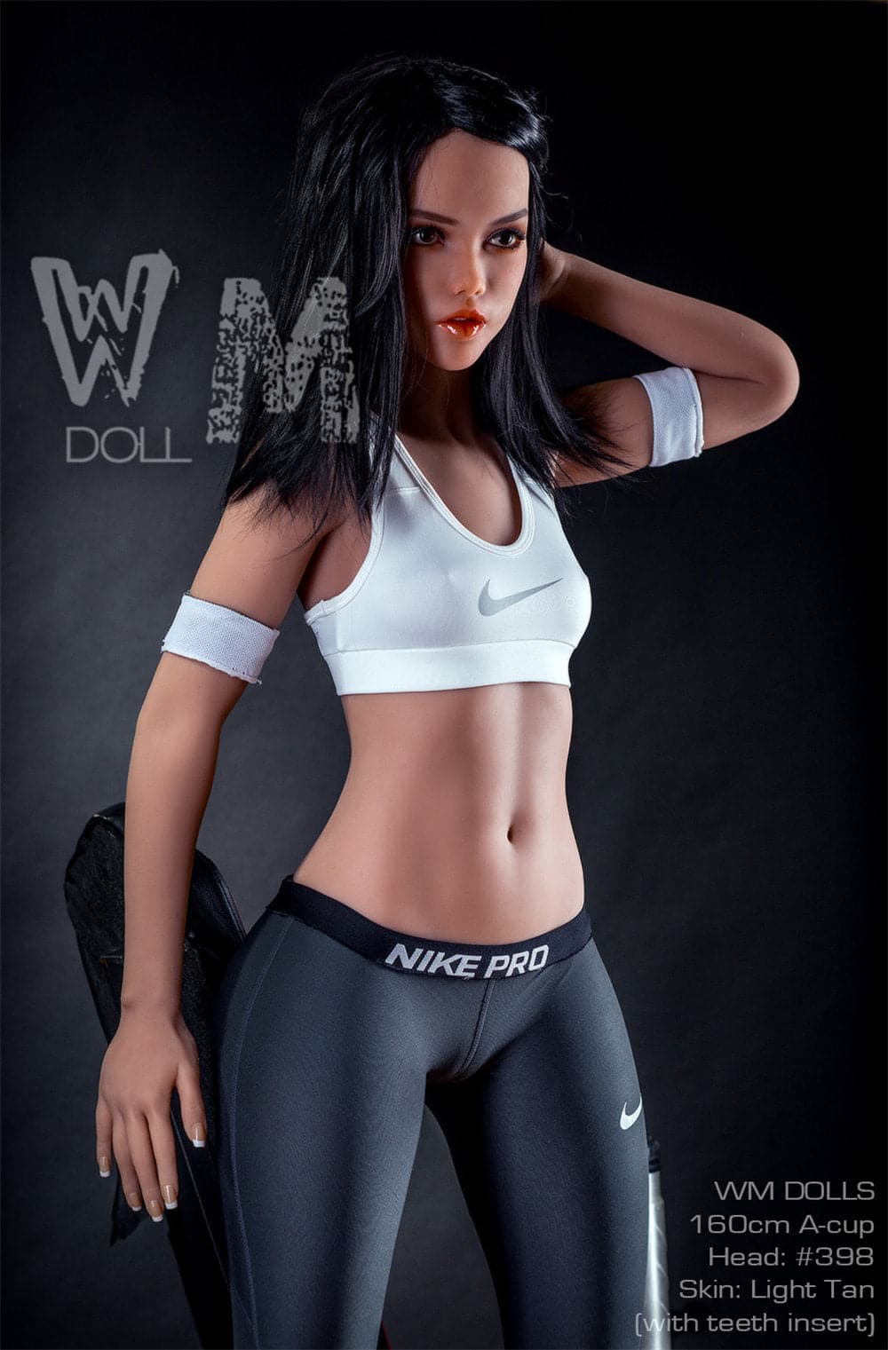 160cm/5ft3 A-Cup Beautiful Black Hair TPE Sex Doll with #398 Head