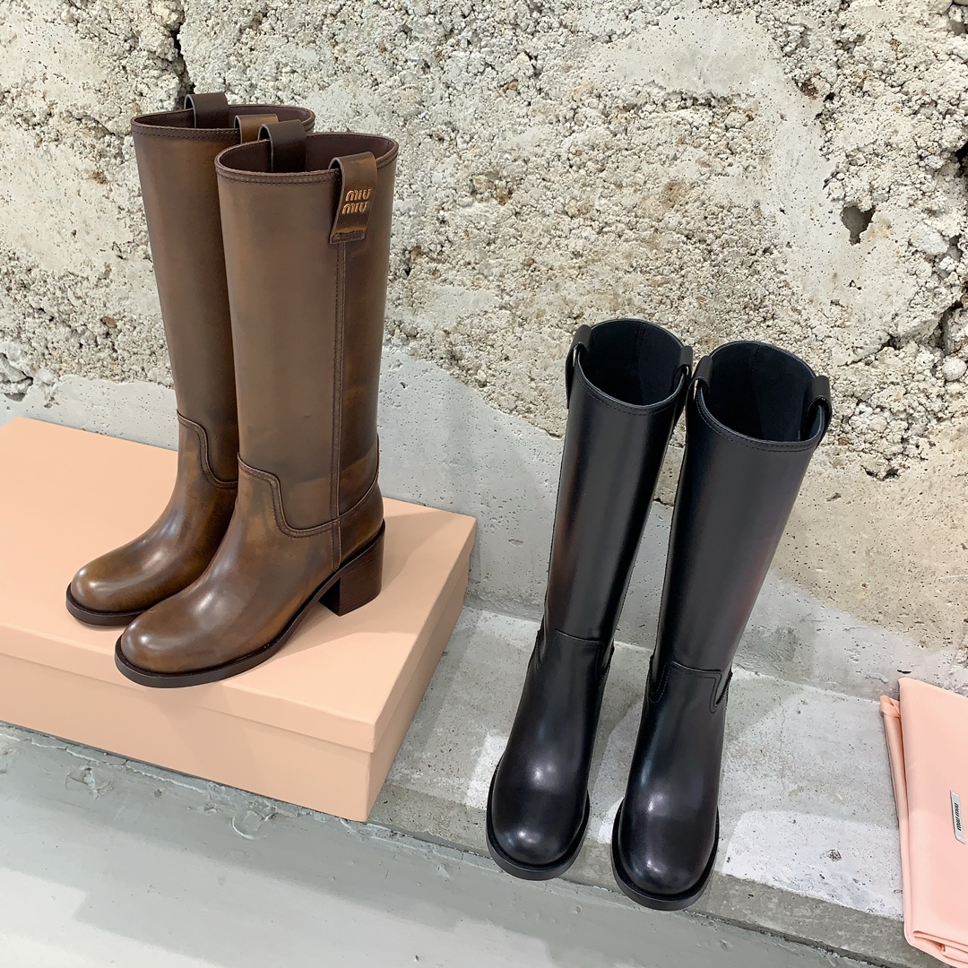 TOP Miu Miu New Punk Biker Boots - 2 Colors - 7.5CM