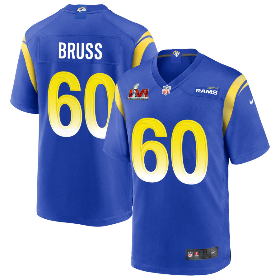 Logan Bruss Los Angeles Rams  Super Bowl LVI Game Jersey - Royal