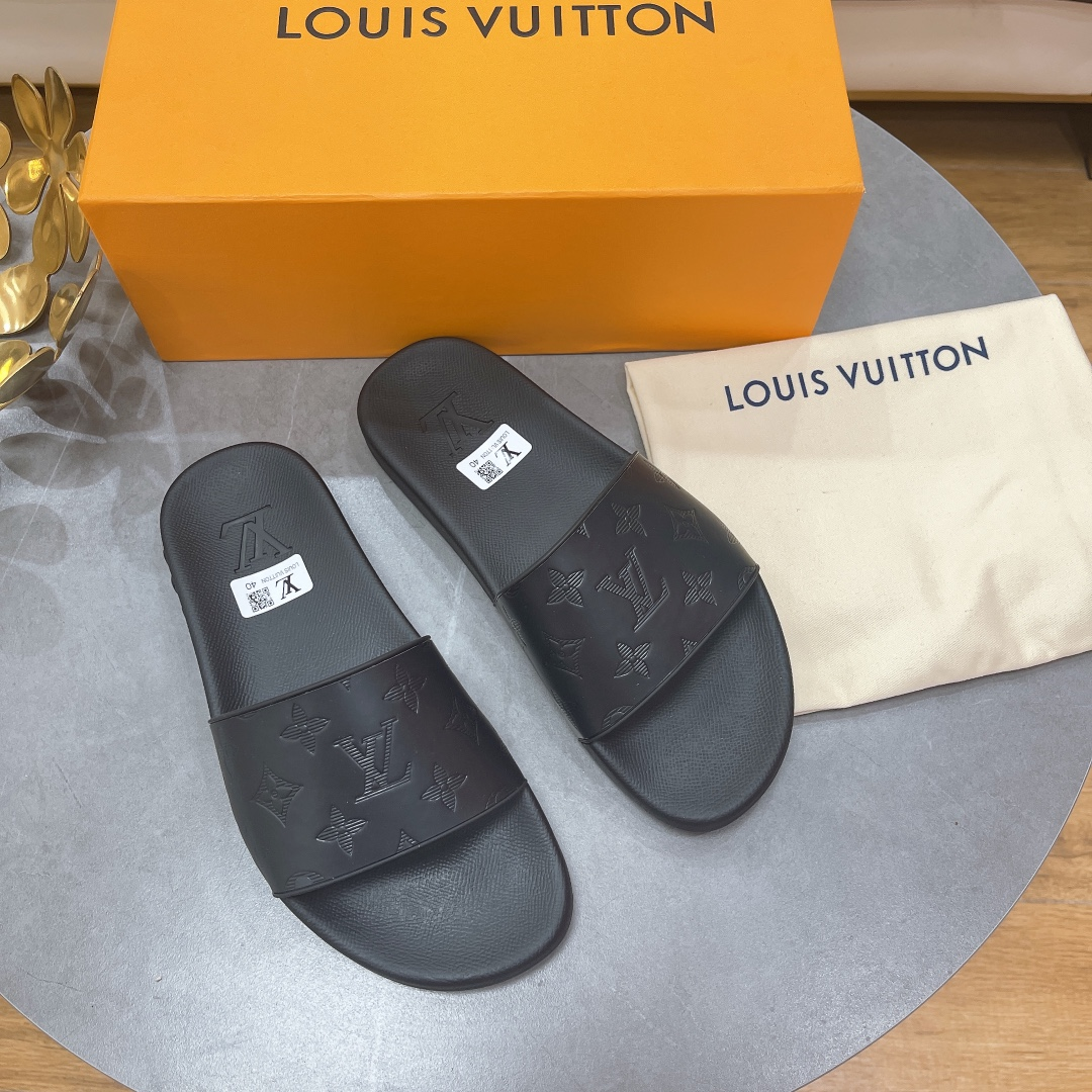 Louis Vuitton LV Rubber Fashion Plaid Flip-flops Slide Sandal (Replica)