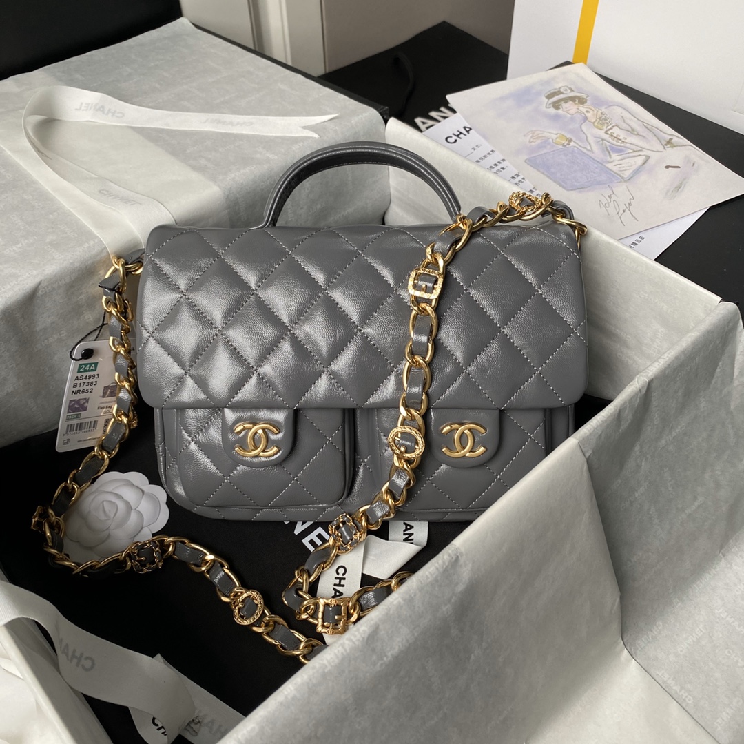TOP CHANEL 24A Messenger Bag 14.5×24×6.5cm - 3 Colos