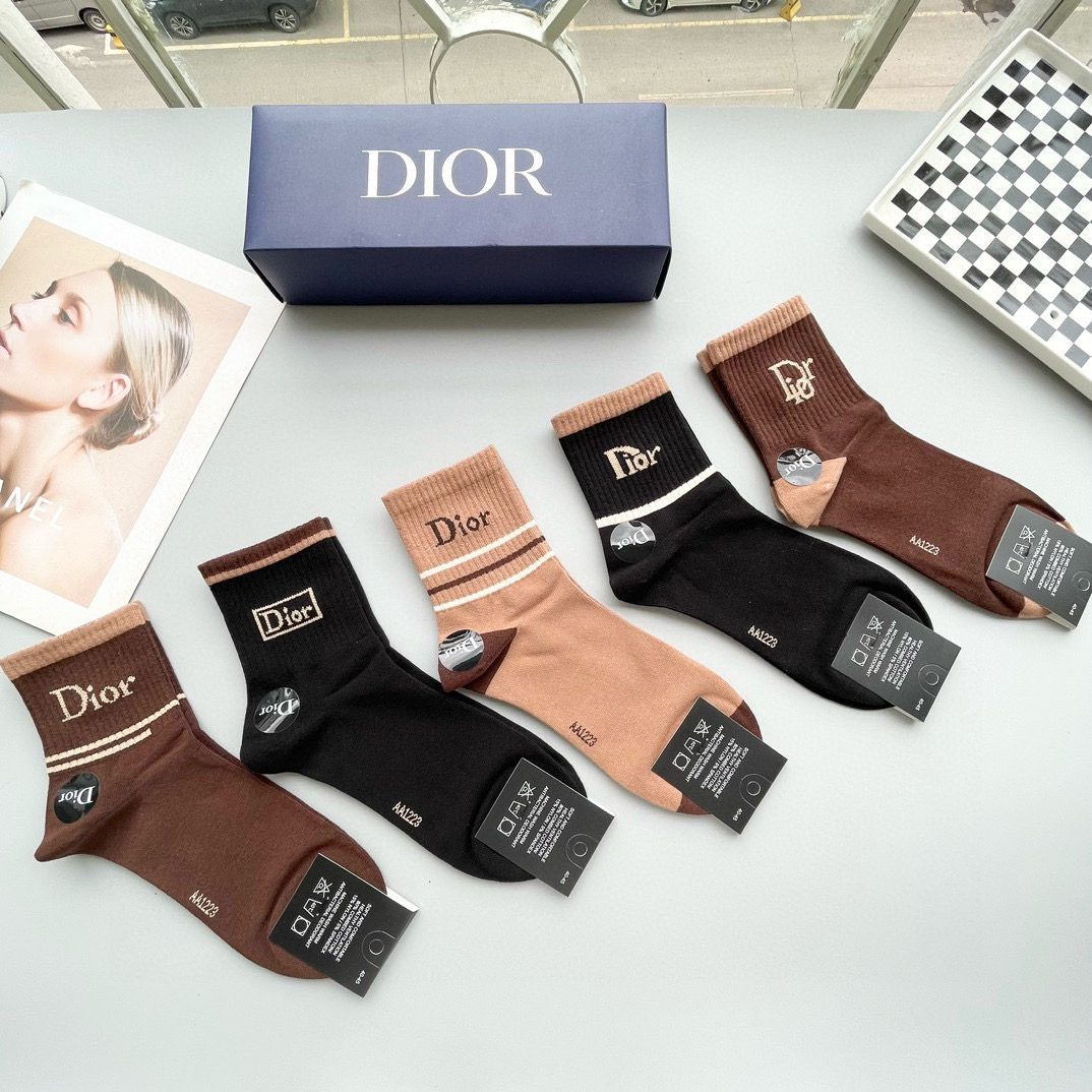 Top Christian Dior Socks - 5 Pieces as a Set