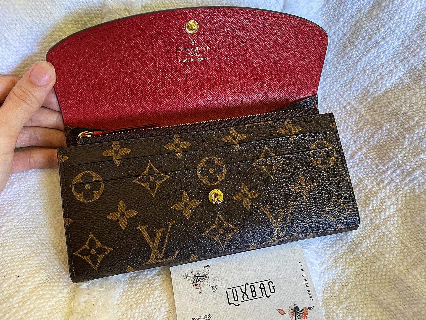 TOP Louis Vuitton LV Emilie Wallet Monogram Canvas