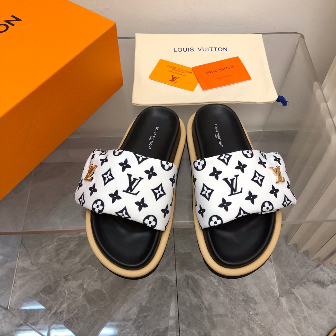 Louis Vuitton LV Pollow Nylon Velcro Slide Sandal(Replica)