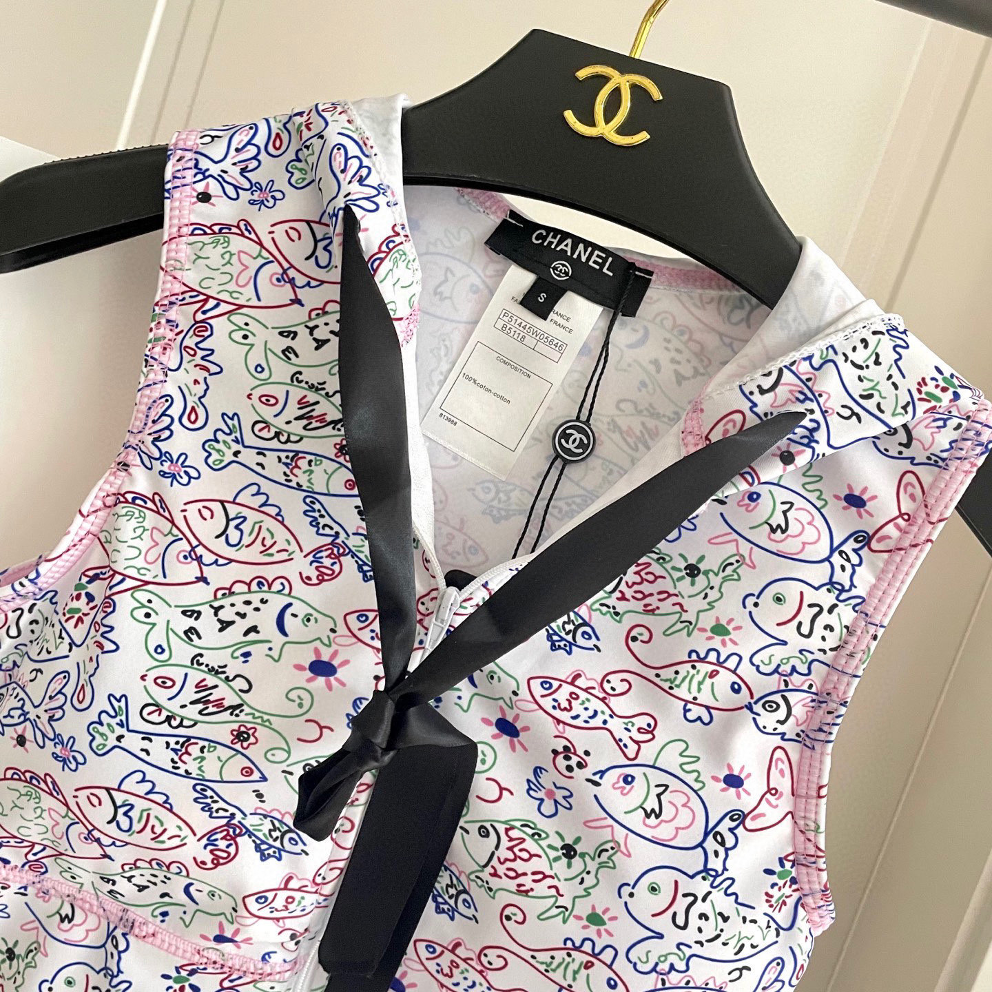 TOP CHANEL One-Piece Swimsuit - White