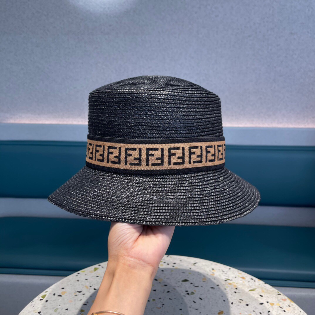 Fendi Straw Flat Top Hat  Sunhat （Replica）