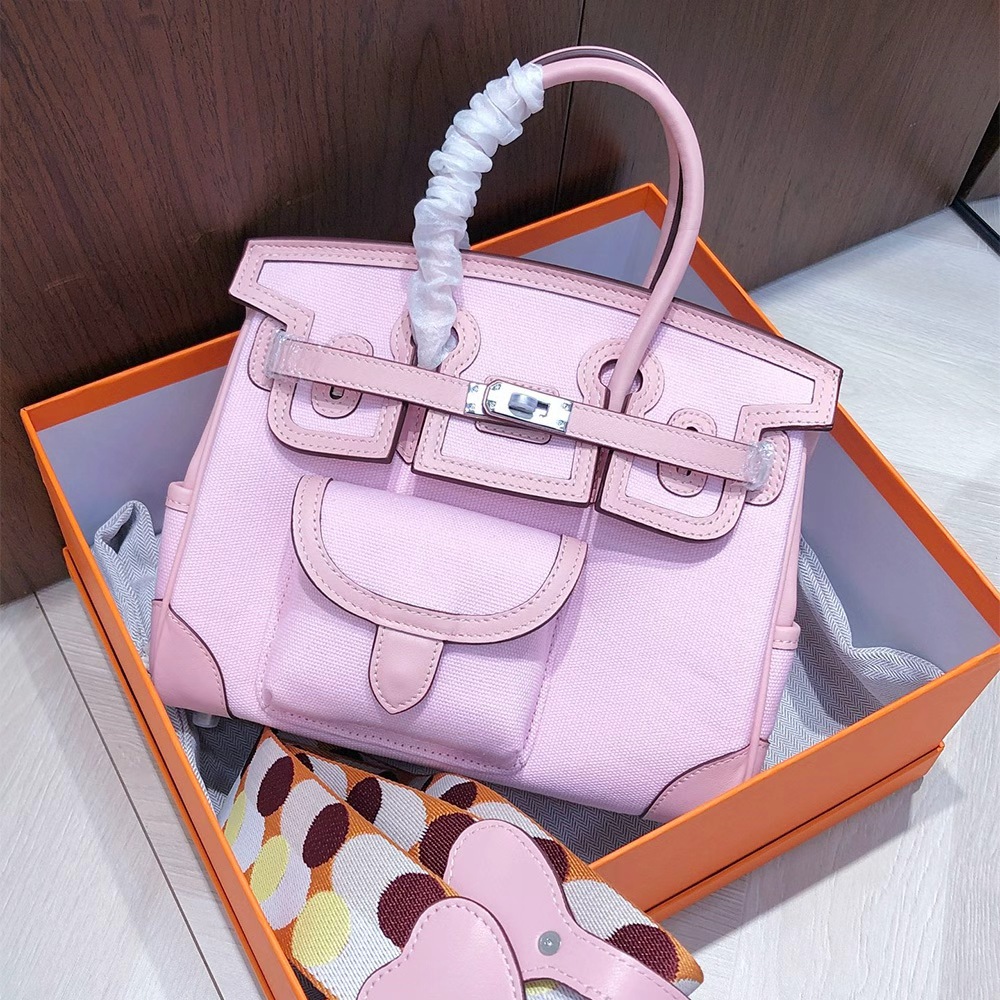 Hermès Birkin Cargo 25 Canvas Swift Bag Palladium Hardware(Replica)