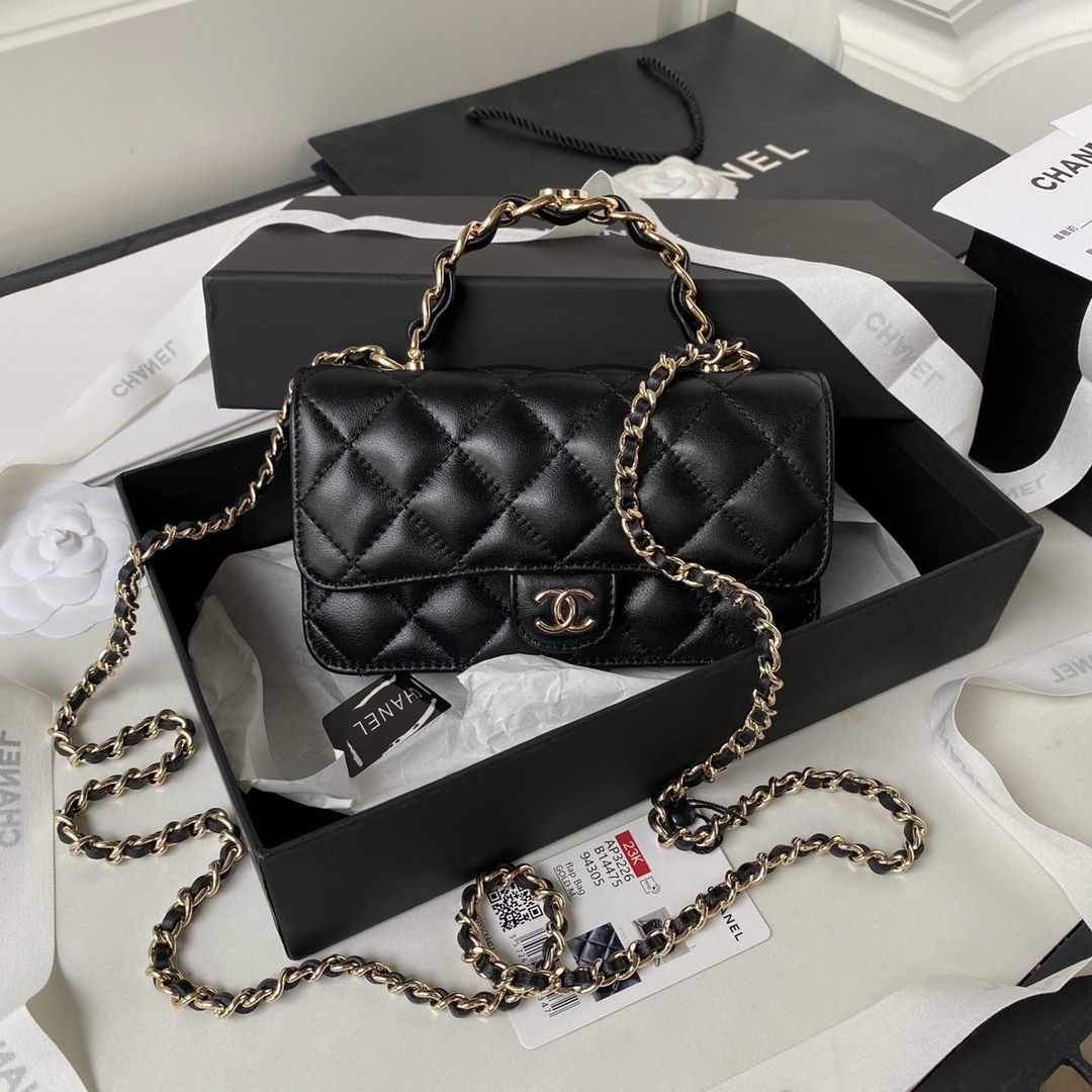 TOP CHANEL Leather Chain Bags - 9.5X17X4cm - 5 Colors - SHW&GHW