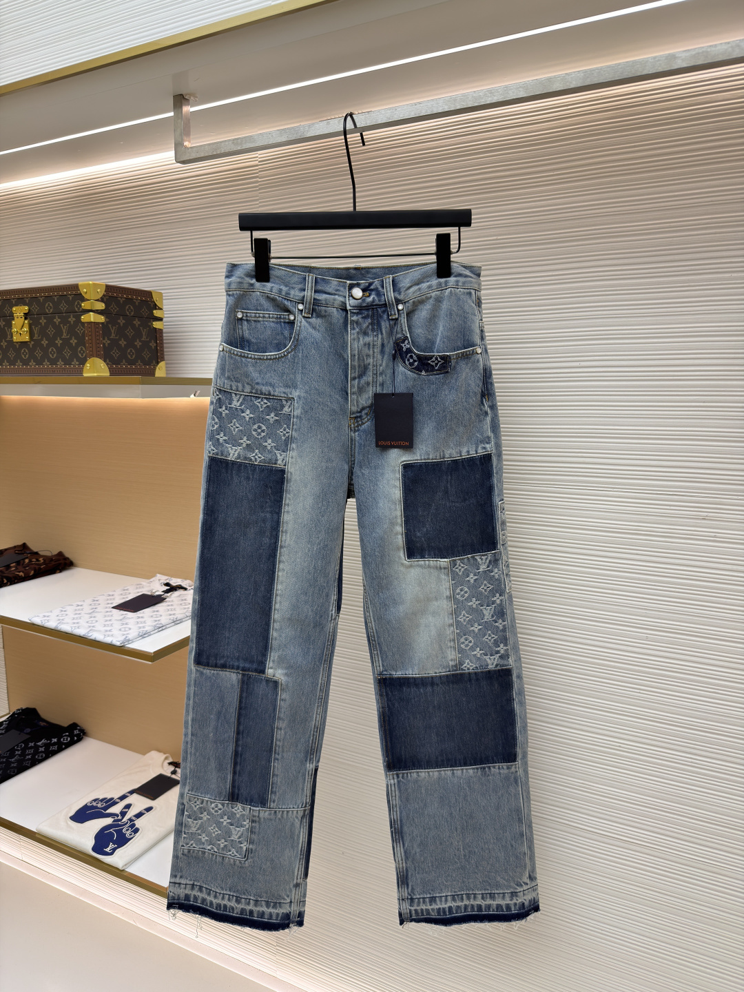 LOUIS VUITTON 补丁滑板牛仔长裤