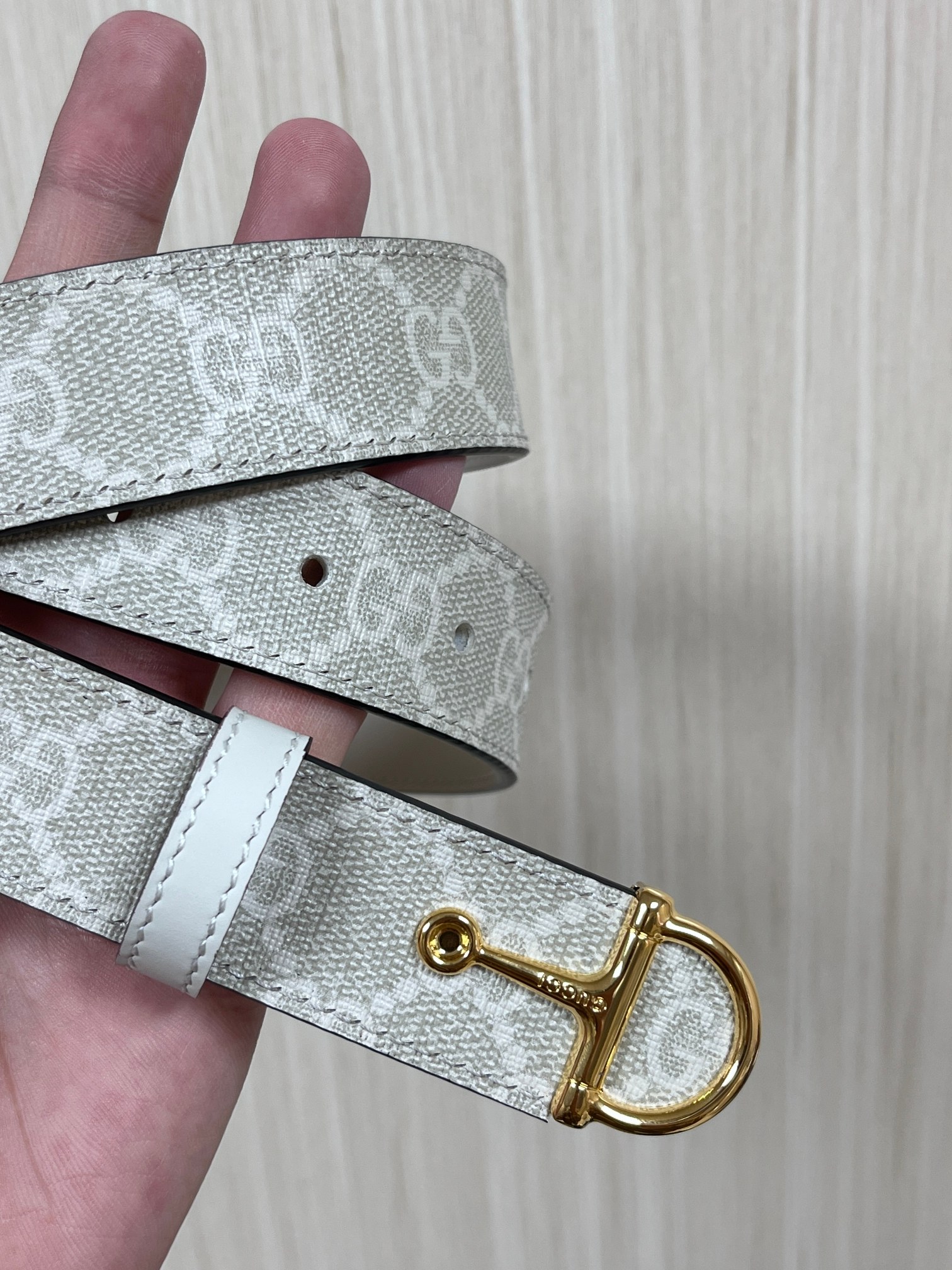 TOP GUCCI Classic Leather Belt - 3.0cm - White