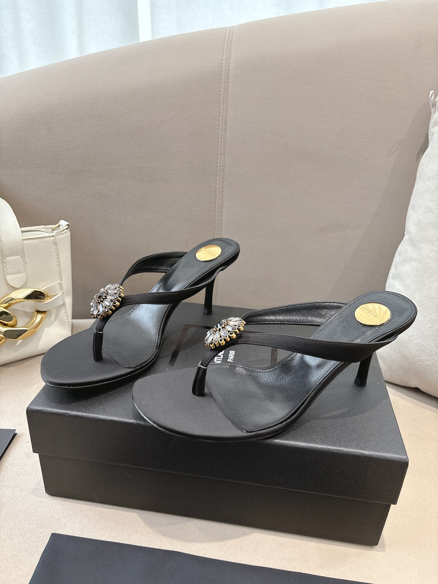 TOP Yves Saint Laurent YSL 10.5cm High Heel Slides - 3 Colours