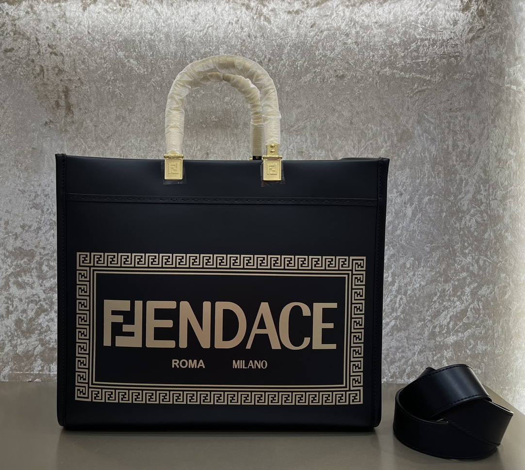TOP FENDI x VERSACE Sunshine Bag 35x17x31cm - Black