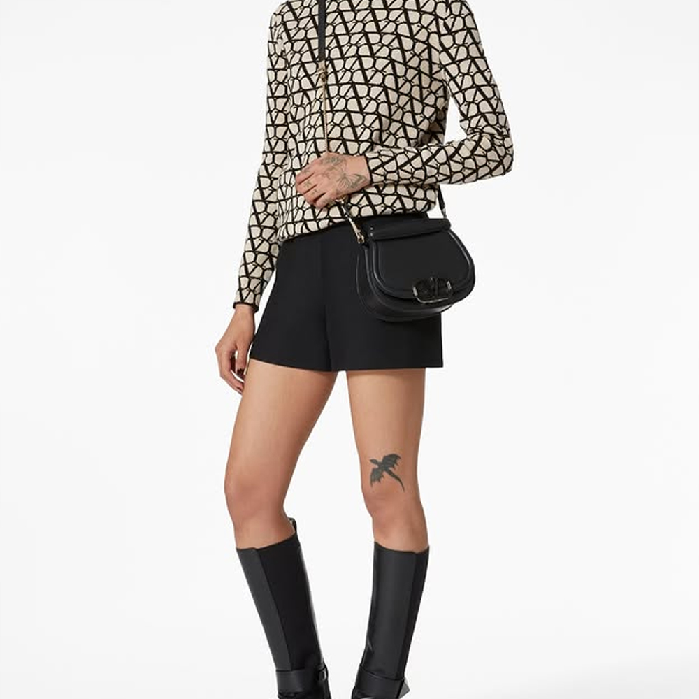 Valentiono VLogo Grainy Flap Tote (Replica)