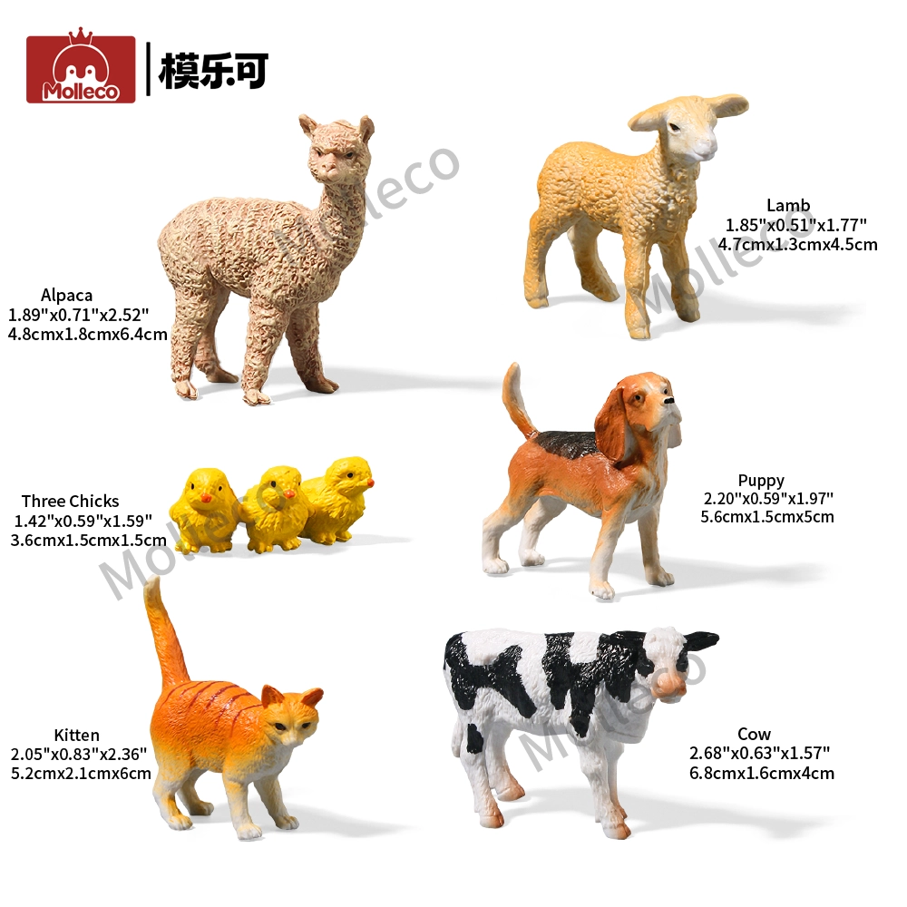 Molleco Animal Figure Toys for Kids and Children  Alpaca CP056-1-2-3-4-5-6