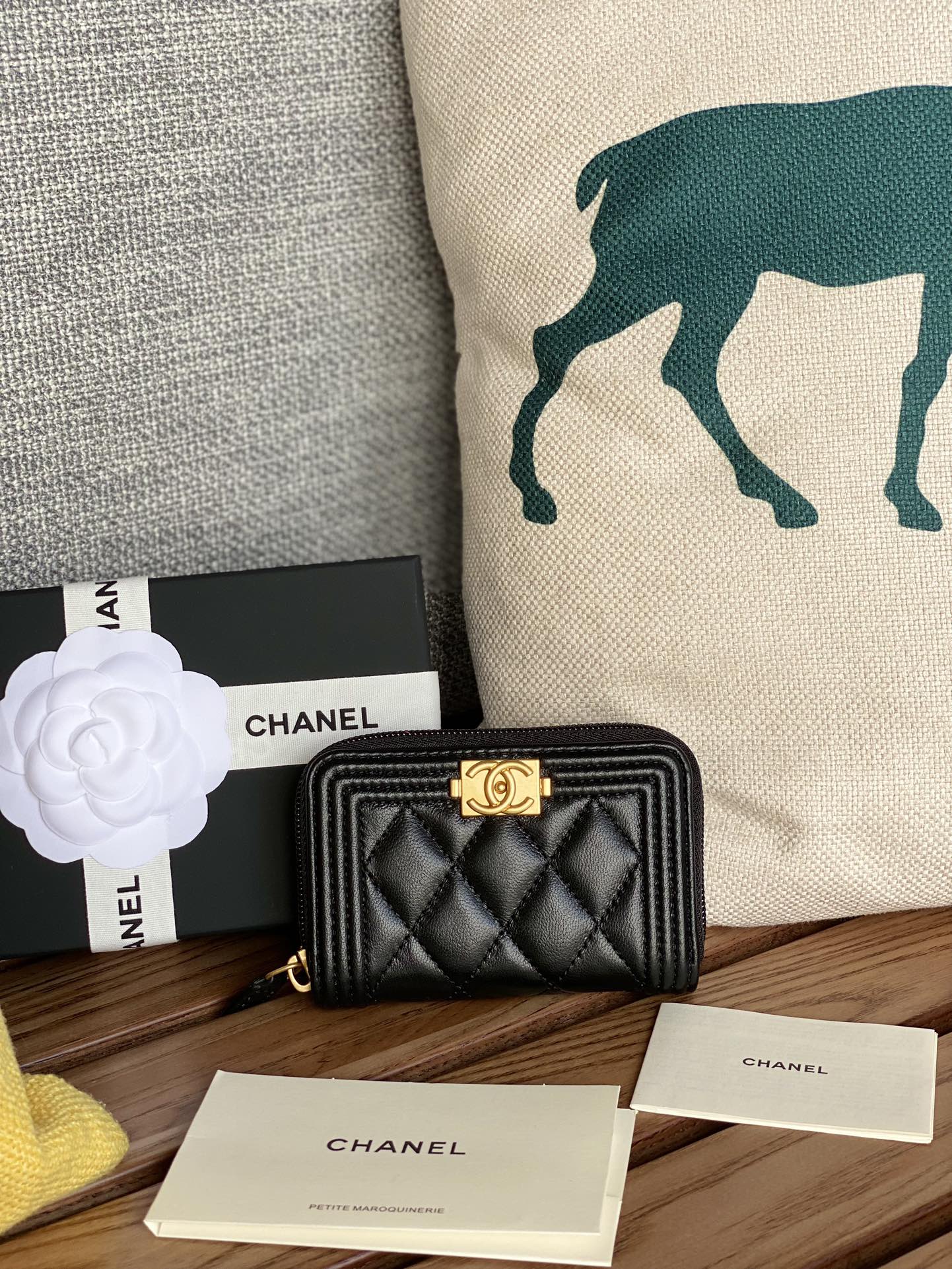 TOP CHANEL Wallet - GHW&SHW 11x7.5cm - Black