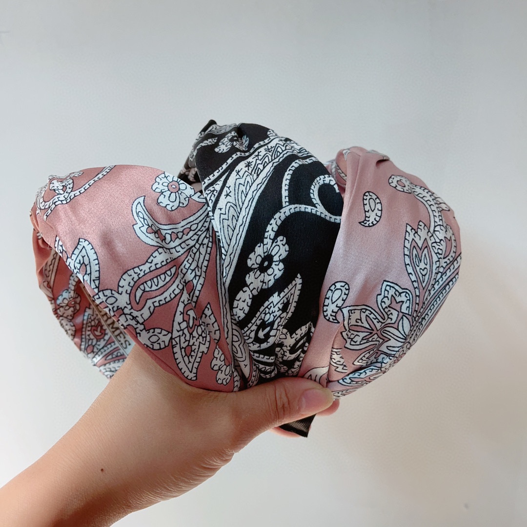 TOP HERMES Silk Fabric Hair Hoop - 3 Colors