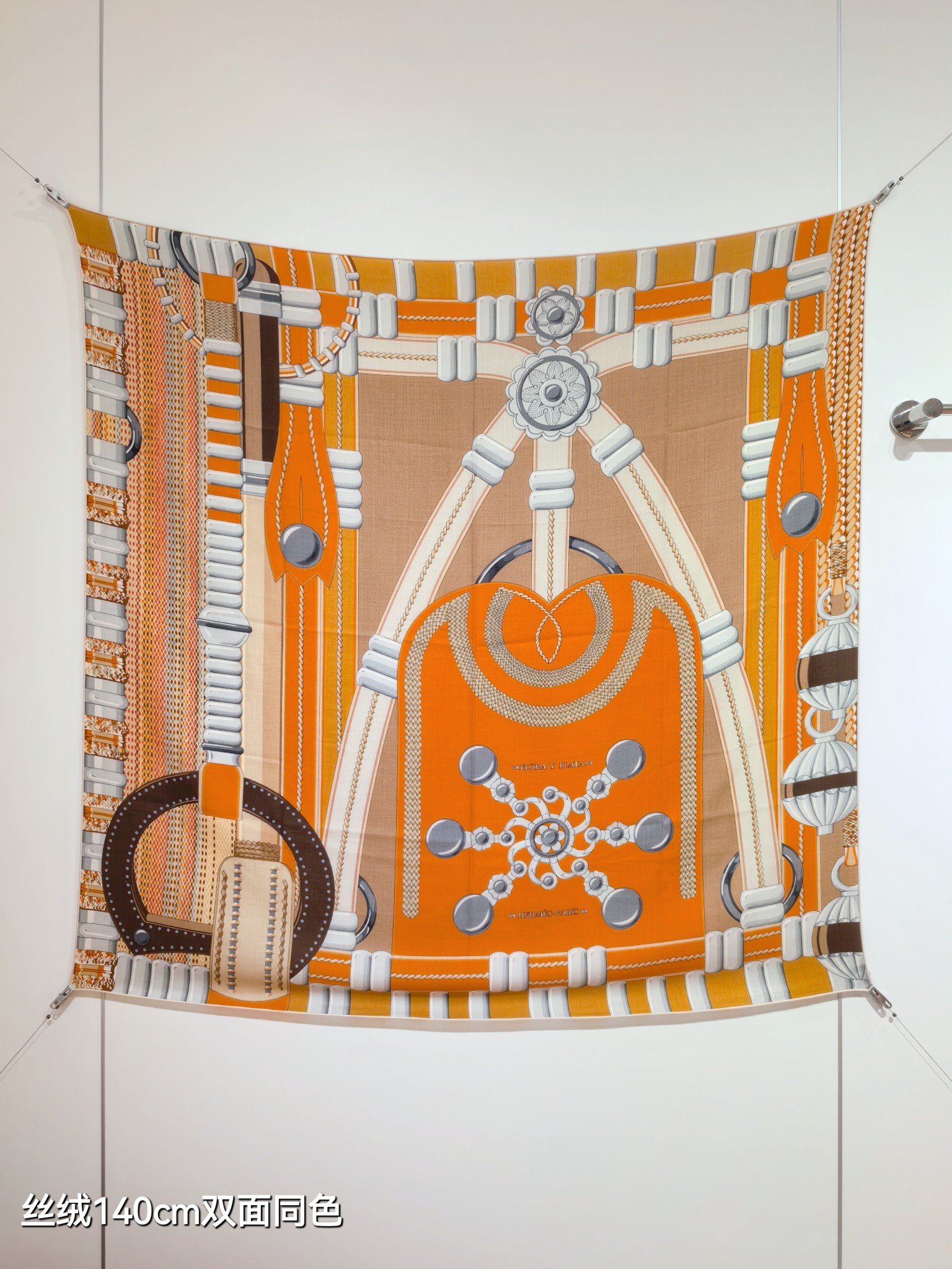 TOP HERMES 70% Cashmere + 30% Silk Scarf 140x140 cm - 4 Colors