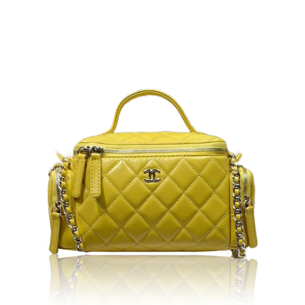 Chanel Cosmetic bag Shiny wrinkled leather（10A Mirror Version）