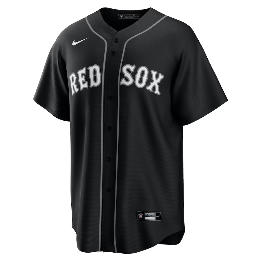 Men's Boston Red Sox  Black Lights Out Replica Jersey