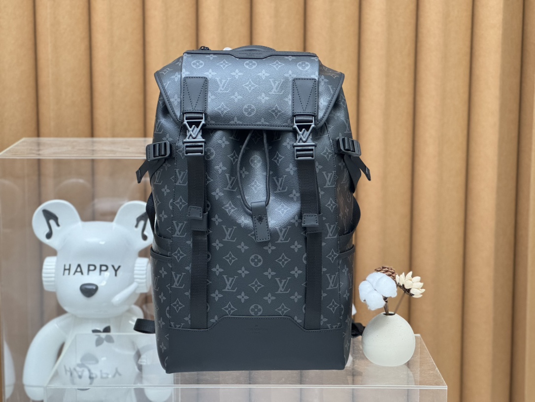TOP Louis Vuitton LV Getaway Backpack Monogram Eclipse Canvas 29x50x15cm - Black