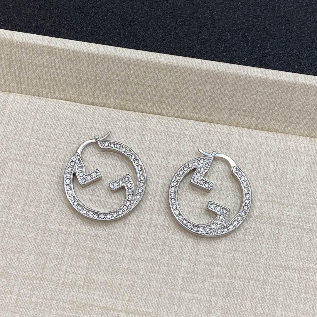 TOP GUCCI Diamonds Earrings - Silver