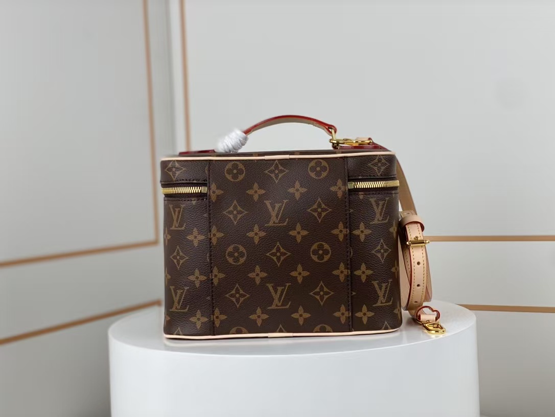 TOP Louis Vuitton LV Vanity Cloth Handbag 23/18/14.5cm - Brown