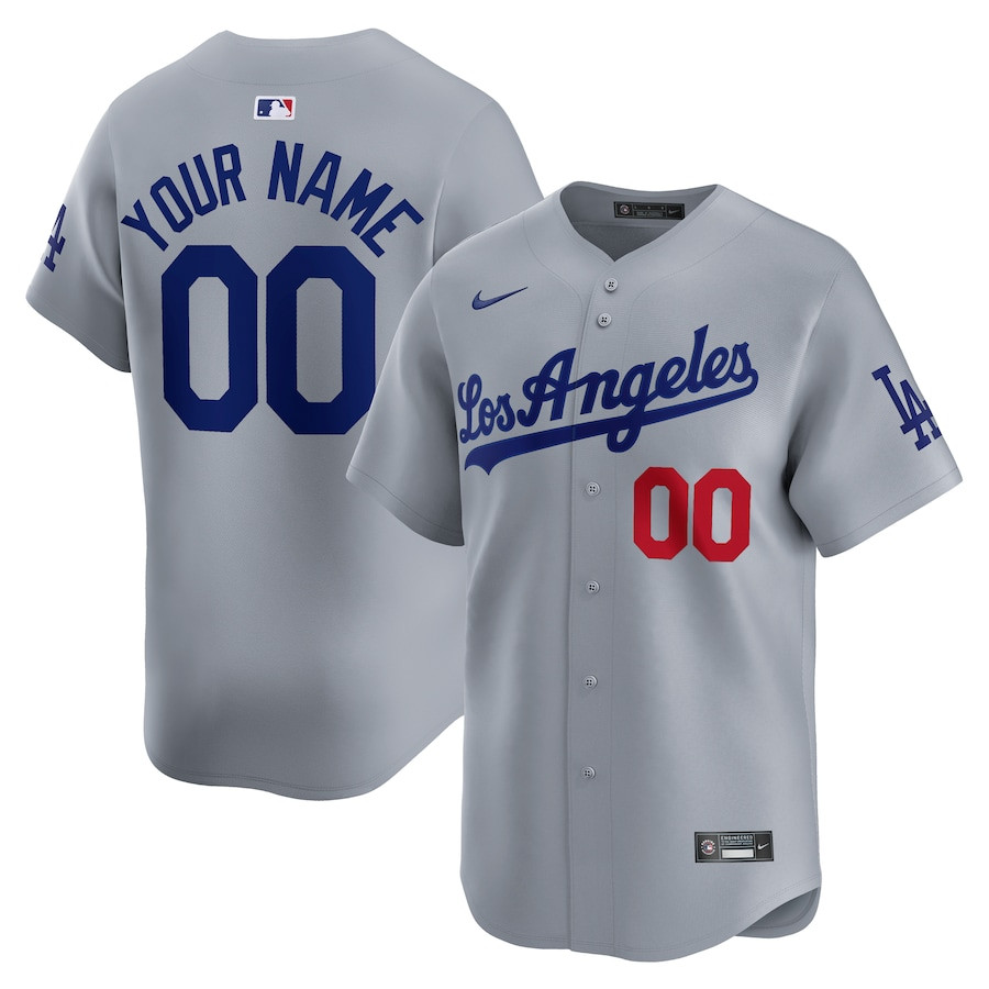 Men's Los Angeles Dodgers Custom Gray Jersey