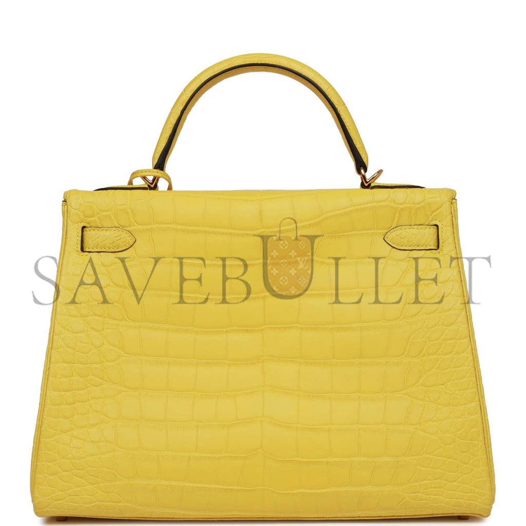 HERMES MASTER KELLY 32 MATTE ALLIGATOR GOLD HARDWARE (32*23*10.5cm)