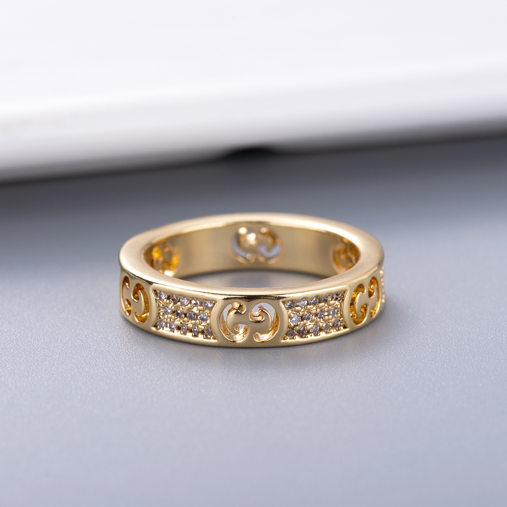 TOP GUCCI Hollow Pattern Ring - 2 Colors