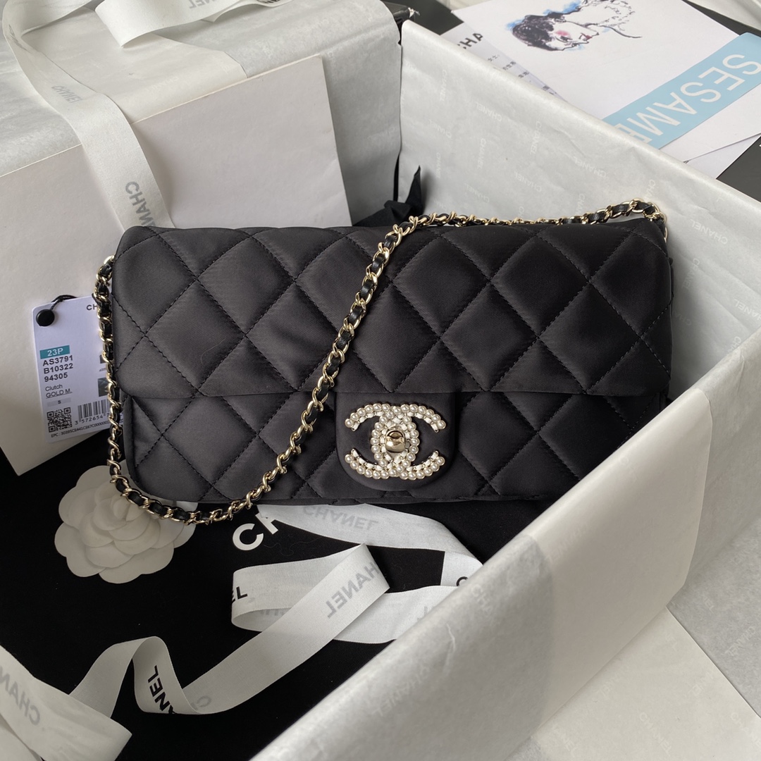 TOP CHANEL Pearl Baguette Flab Bag 26x11.5x4cm - 2 Color