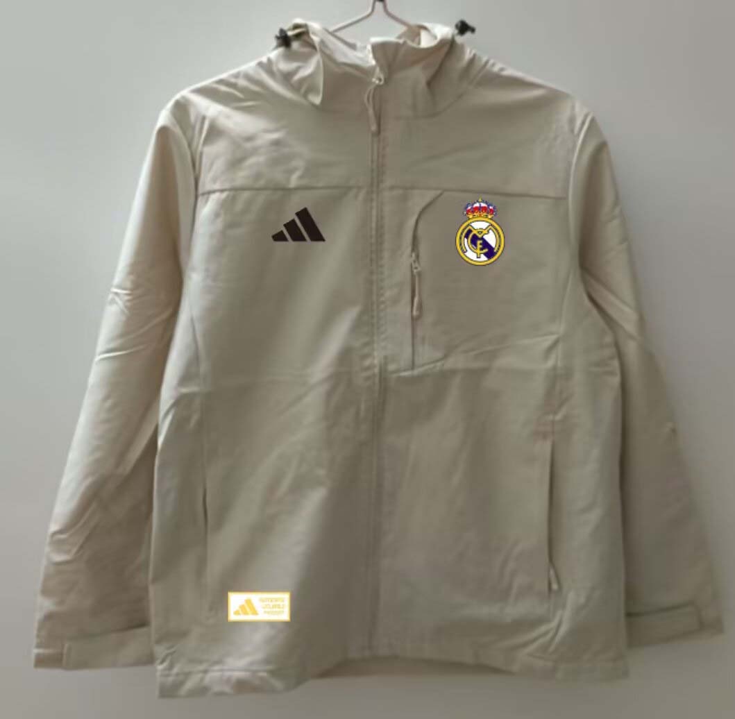 2025/2026 Real Madrid Windbreaker white Soccer Jersey 1:1 Thai Quality