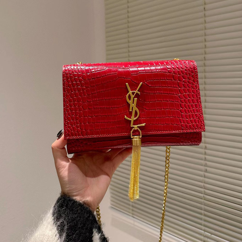 Saint Laurent YSL Kate Tassel Crocodile Leather Bag (Replica)