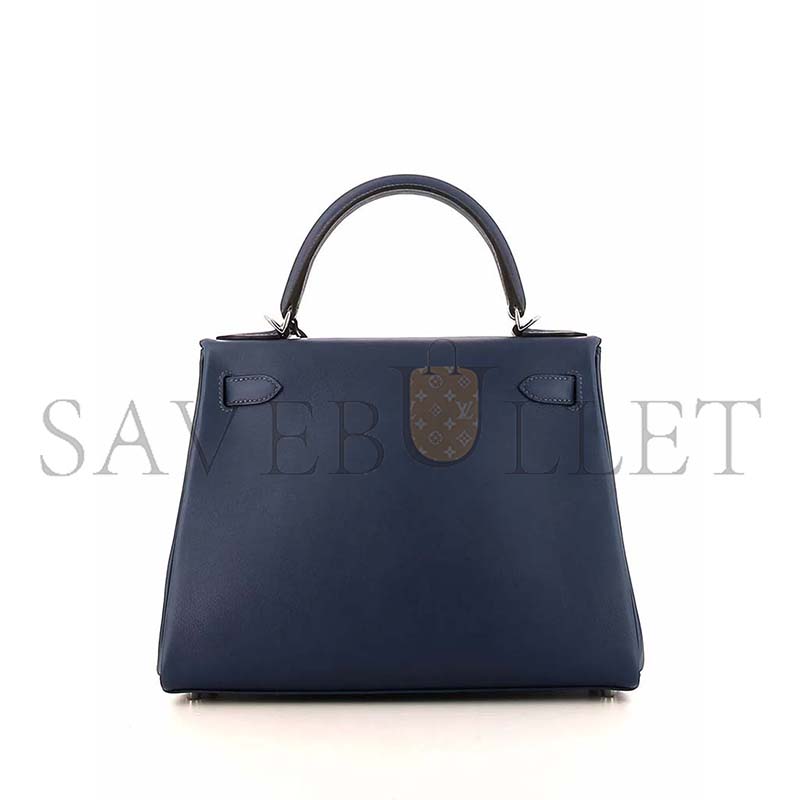 HERMÈS KELLY 28 VORMANDUM NAVY SILVER (28*22*10cm)