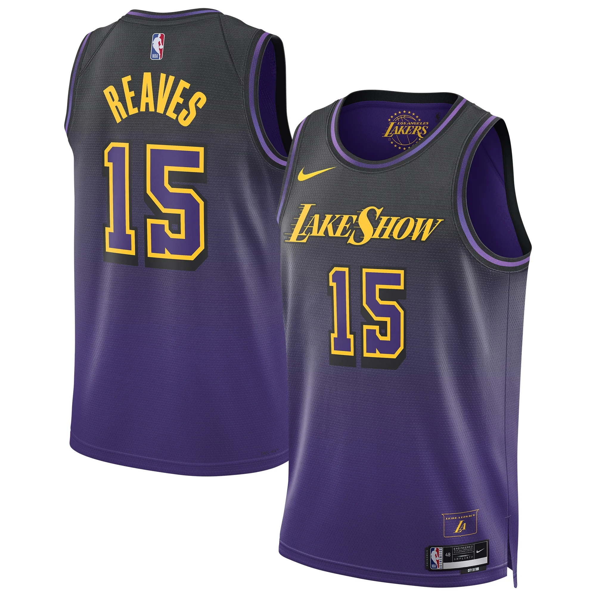 Unisex Los Angeles Lakers Austin Reaves  Purple 2024/25 Swingman  Jersey - City Edition