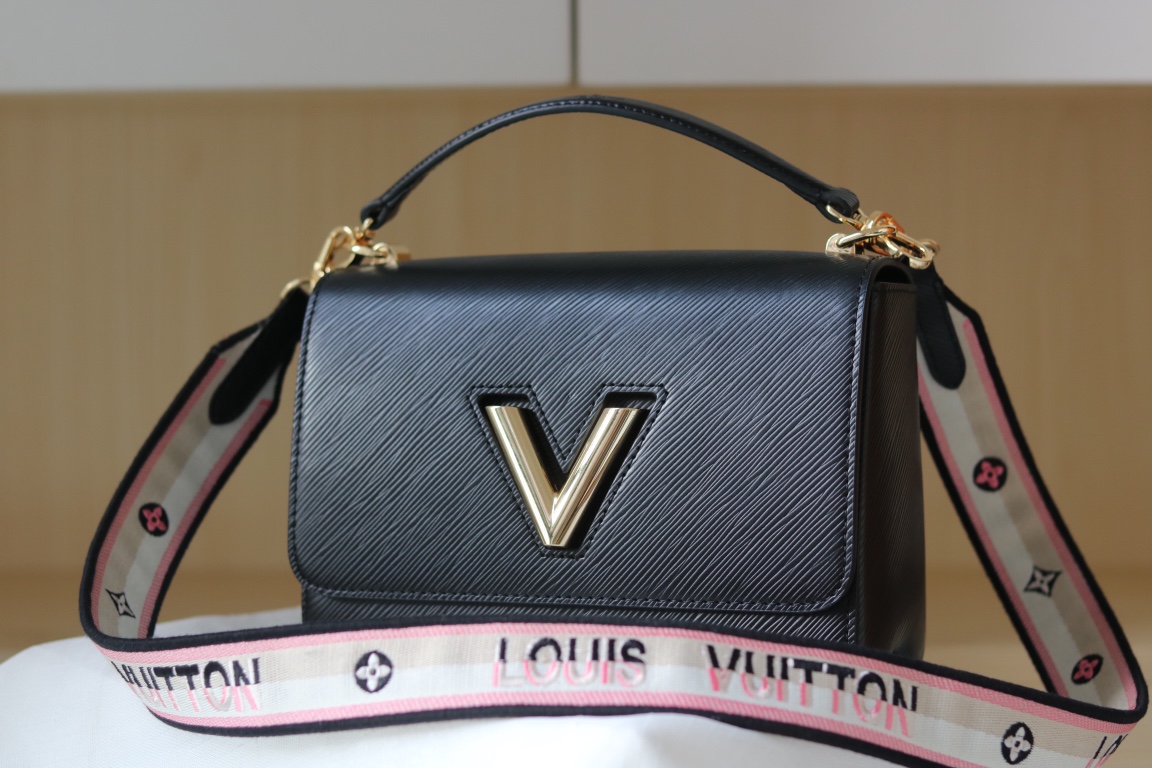 TOP Louis Vuitton LV Twist MM Bag 23 x 17 x 9.5 cm - Black