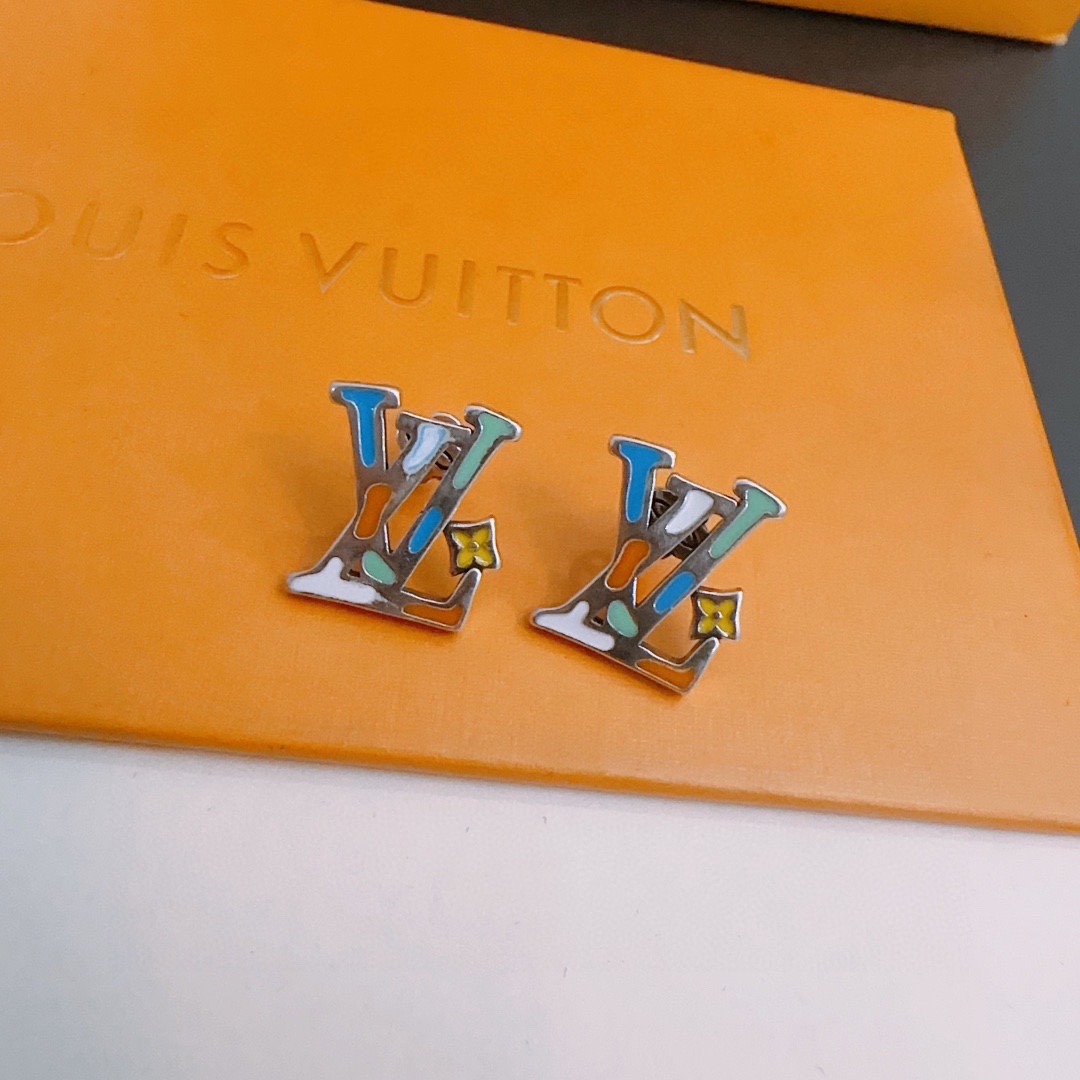 TOP Louis Vuitton LV Vintage Silver Earrings