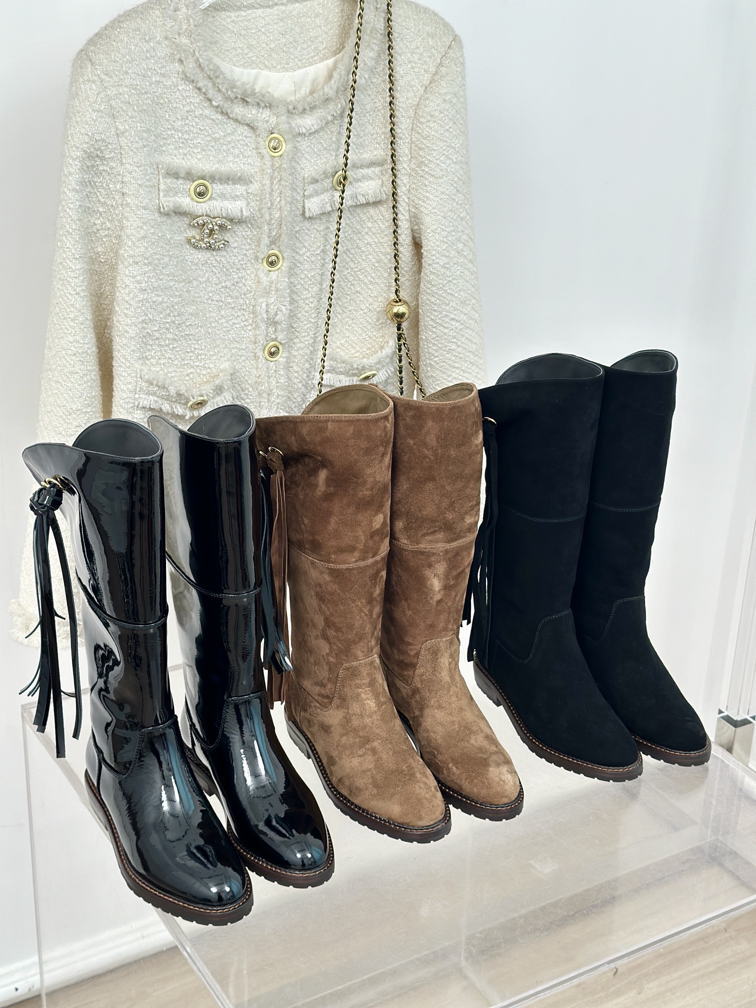 TOP CHANEL Tassel Long Boots - 3 Color