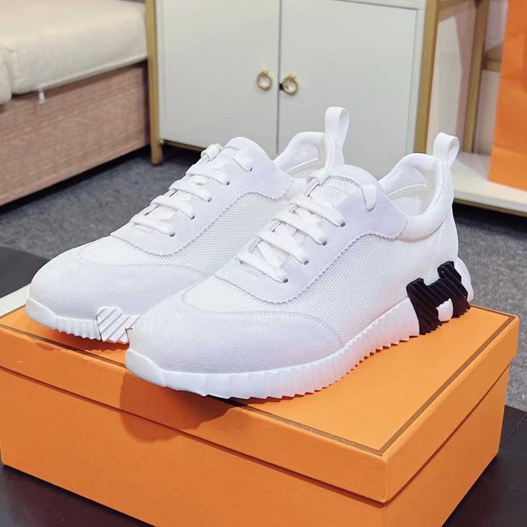TOP HERMES Sneakers - White with 9 Different Logos