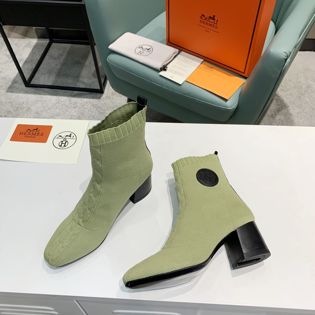 TOP HERMES Mid Heel Boots - 5 Color