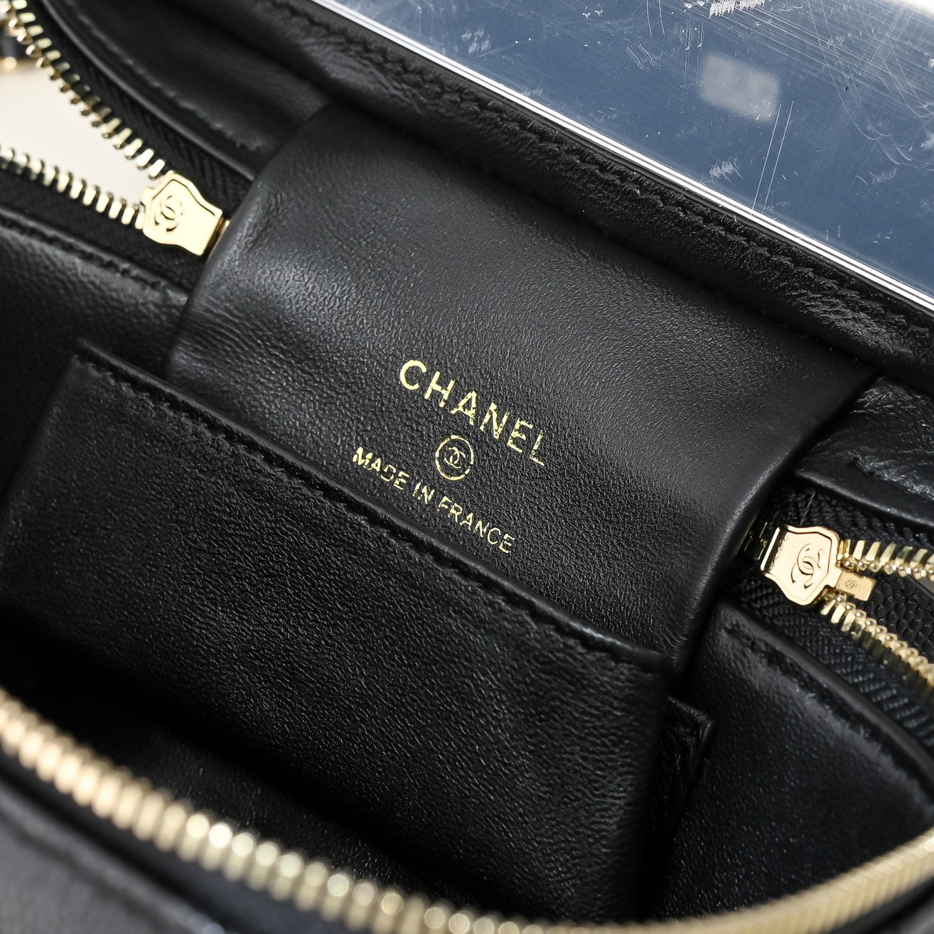 TOP CHANEL Double-layer Design Vanity Case 18-13-9cm - Black