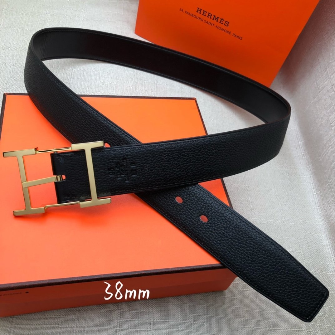 Hermès H Belt Buckle & Reversible Black For Women, Women Belt 380MM