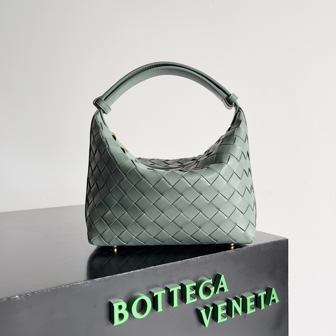 TOP Bottega Veneta BV Leather Wallace Bag 22x13x9cm - Mint Green