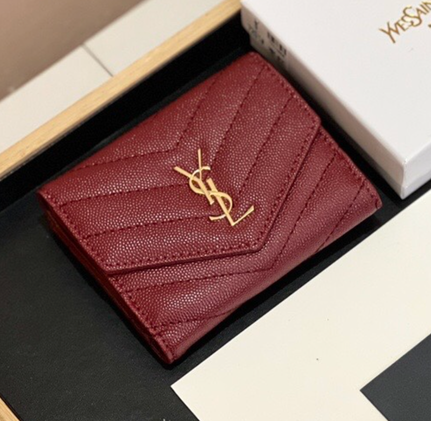 Saint Laurent YSL Classic Button Card Holder & Coin Wallet (Replica)