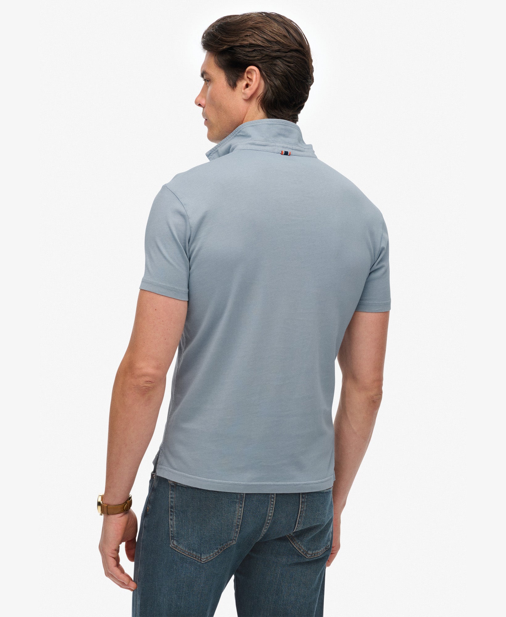 Essential Jersey Polo | Washed Denim